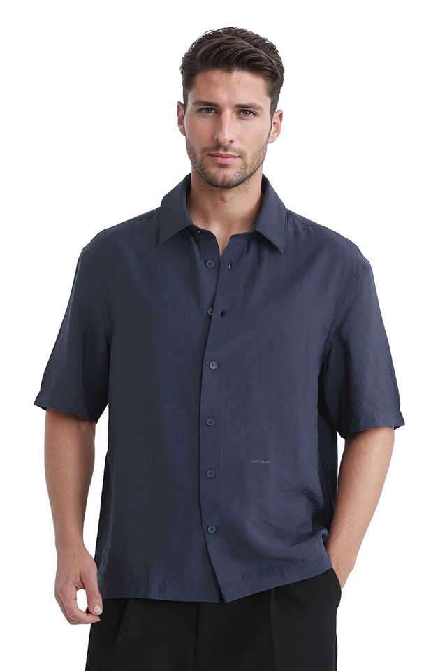 Solid-Blended-Fabric-Regular-Fit-Men-s-Casual-Wear-Shirt