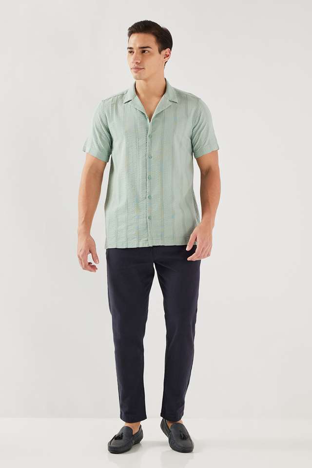 Stripes-Cotton-Blend-Slim-Fit-Men-s-Casual-Wear-Shirt