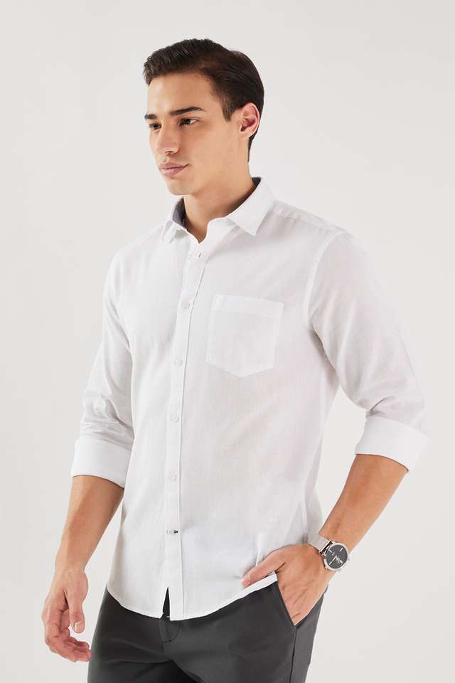 Solid-Cotton-Blend-Slim-Fit-Men-s-Casual-Wear-Shirt