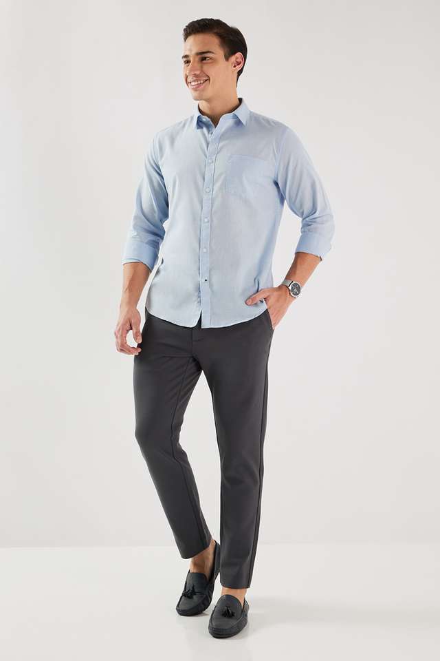 Solid-Cotton-Blend-Slim-Fit-Men-s-Casual-Wear-Shirt