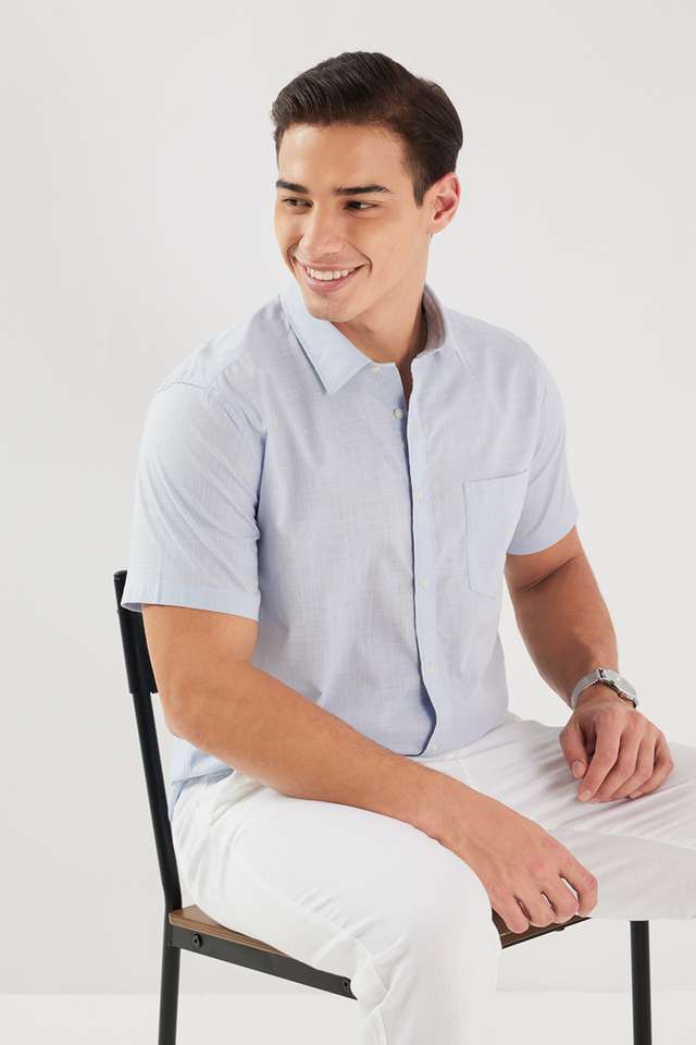 Solid-Cotton-Slim-Fit-Men-s-Casual-Wear-Shirt