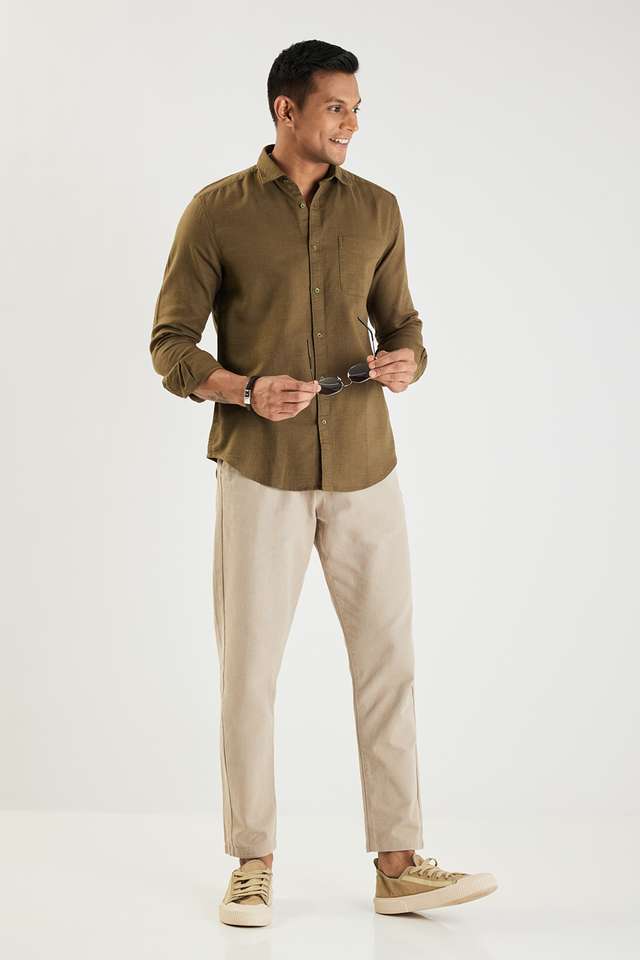 Textured-Cotton-Slim-Fit-Men-s-Casual-Wear-Shirt