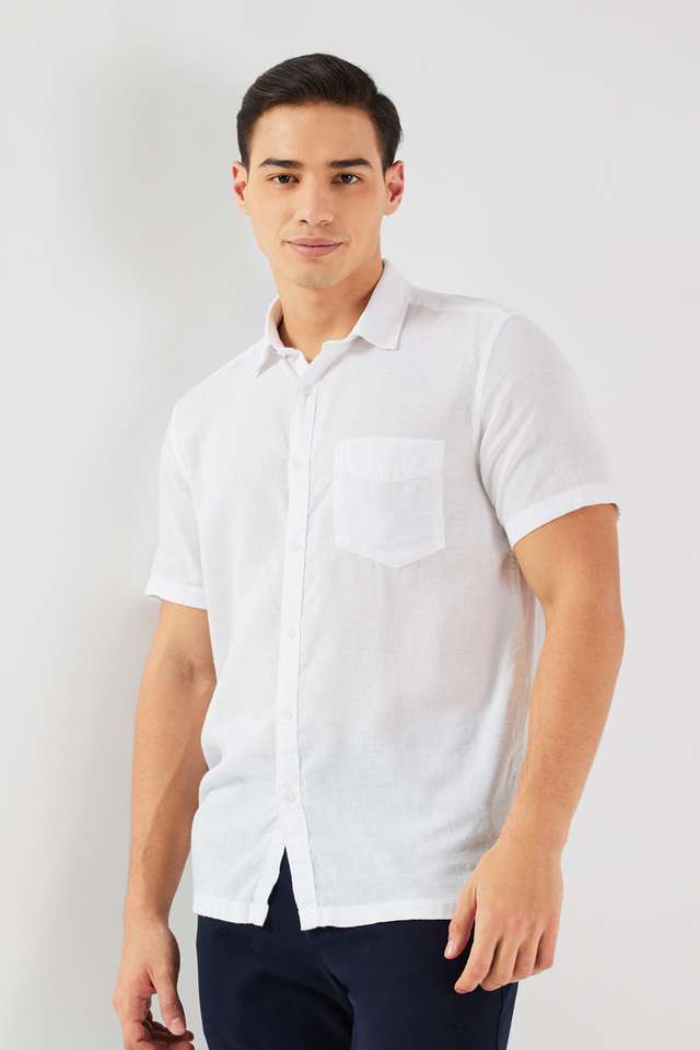 Solid-Linen-Blend-Slim-Fit-Men-s-Casual-Wear-Shirt
