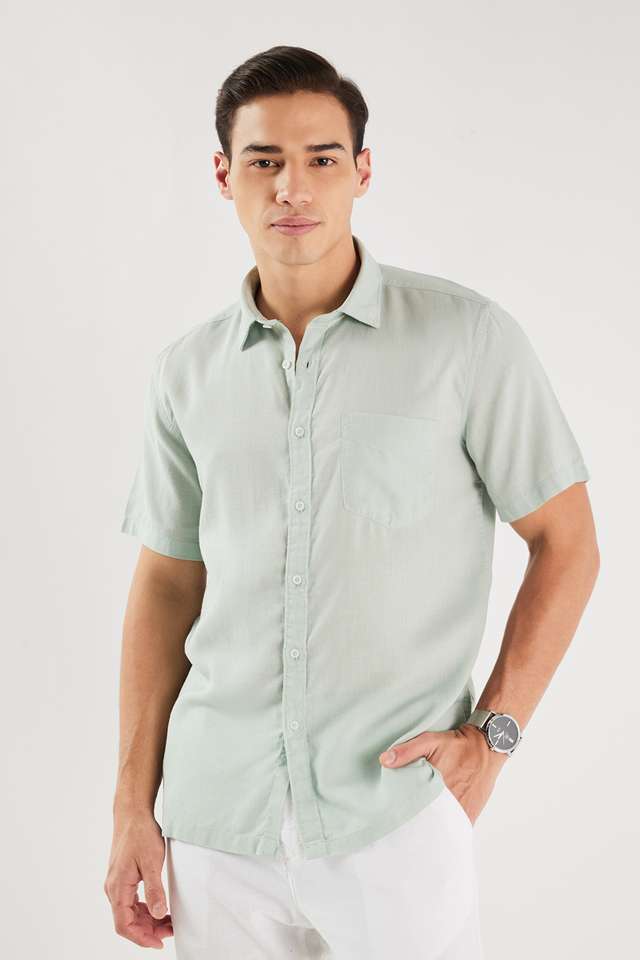 Solid-Linen-Blend-Slim-Fit-Men-s-Casual-Wear-Shirt