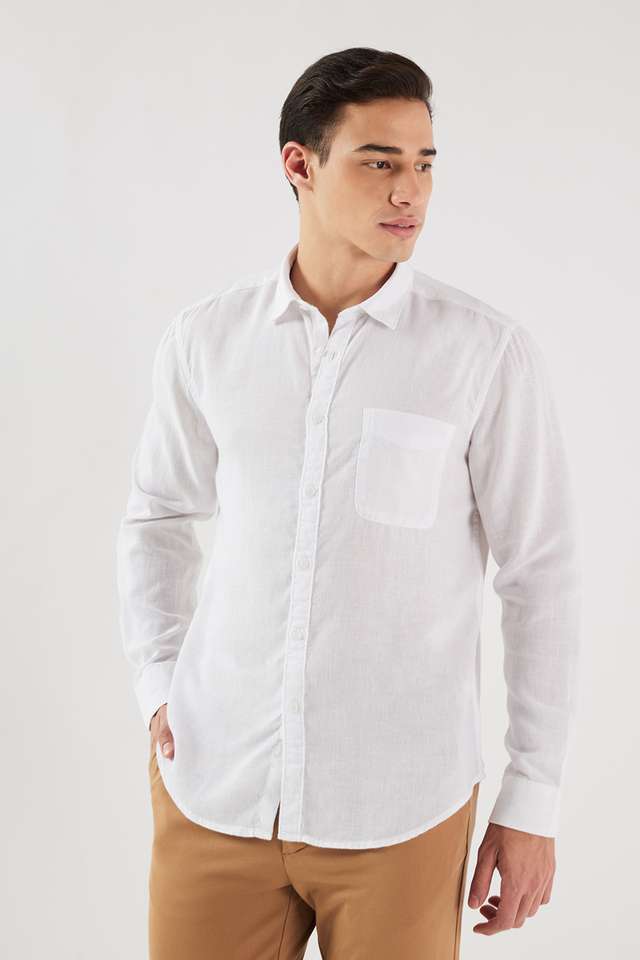Solid-Linen-Blend-Slim-Fit-Men-s-Casual-Wear-Shirt