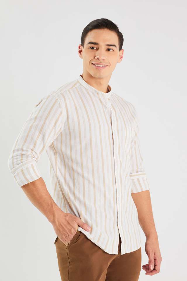 Stripes-Linen-Blend-Slim-Fit-Men-s-Casual-Wear-Shirt