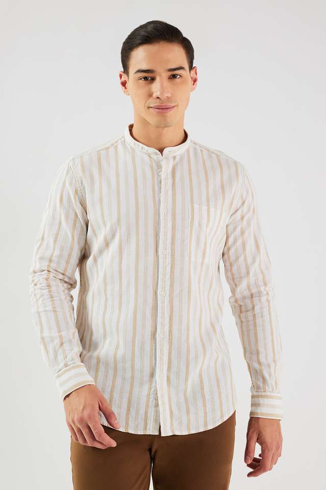 Stripes-Linen-Blend-Slim-Fit-Men-s-Casual-Wear-Shirt