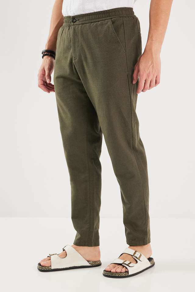 Solid-Cotton-Relaxed-Fit-Men-s-Casual-Wear-Trousers