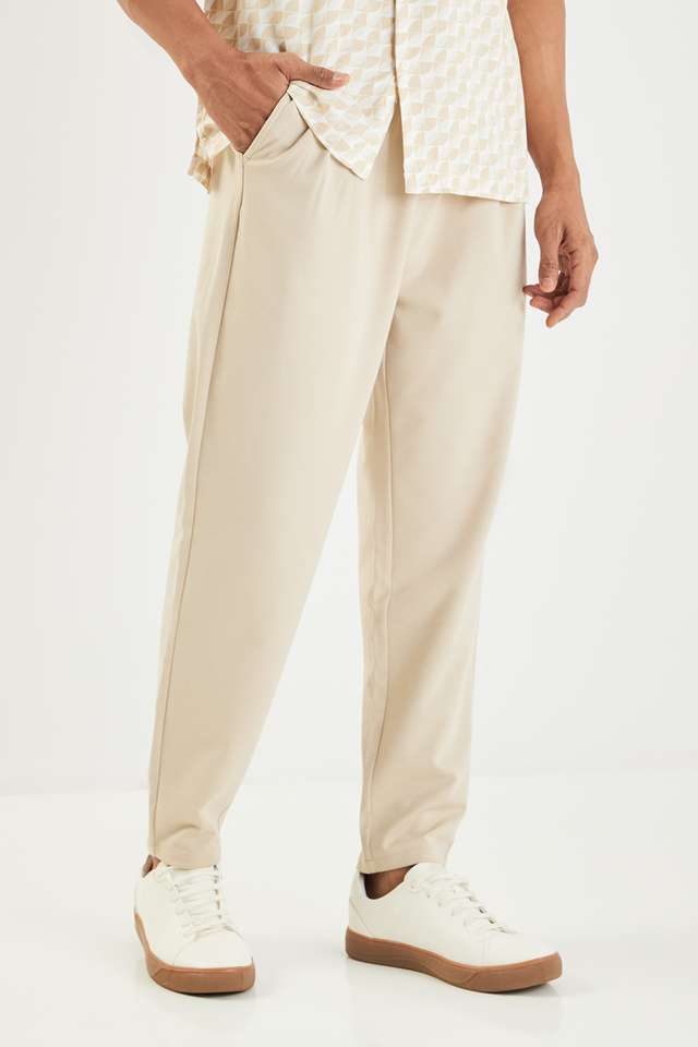 Solid-Blended-Fabric-Slim-Fit-Men-s-Casual-Wear-Trousers