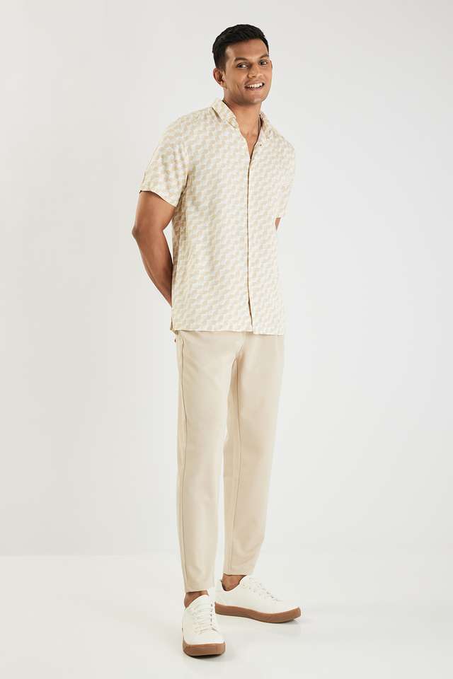 Solid-Blended-Fabric-Slim-Fit-Men-s-Casual-Wear-Trousers