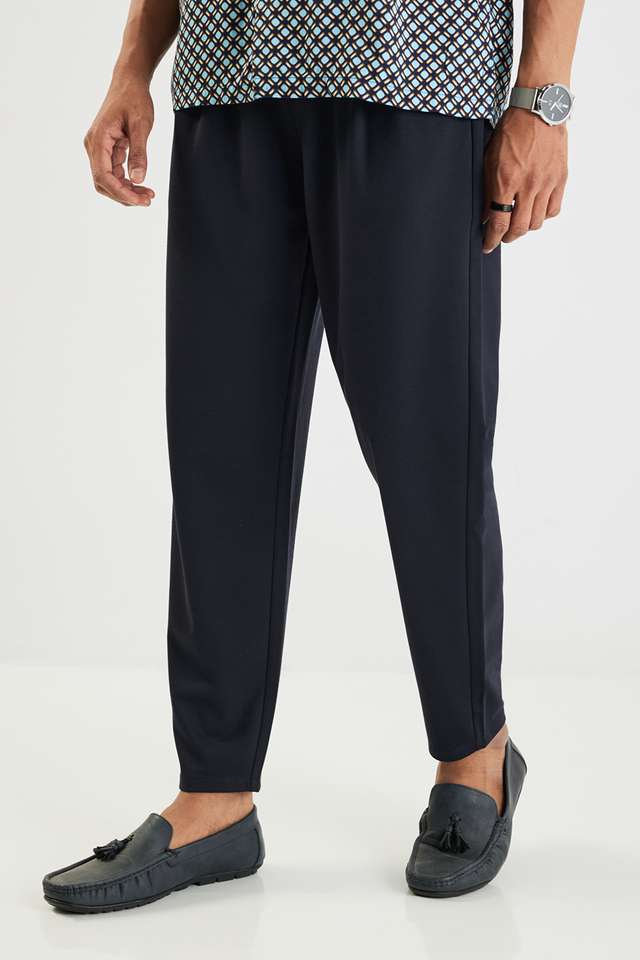Solid-Blended-Fabric-Slim-Fit-Men-s-Casual-Wear-Trousers