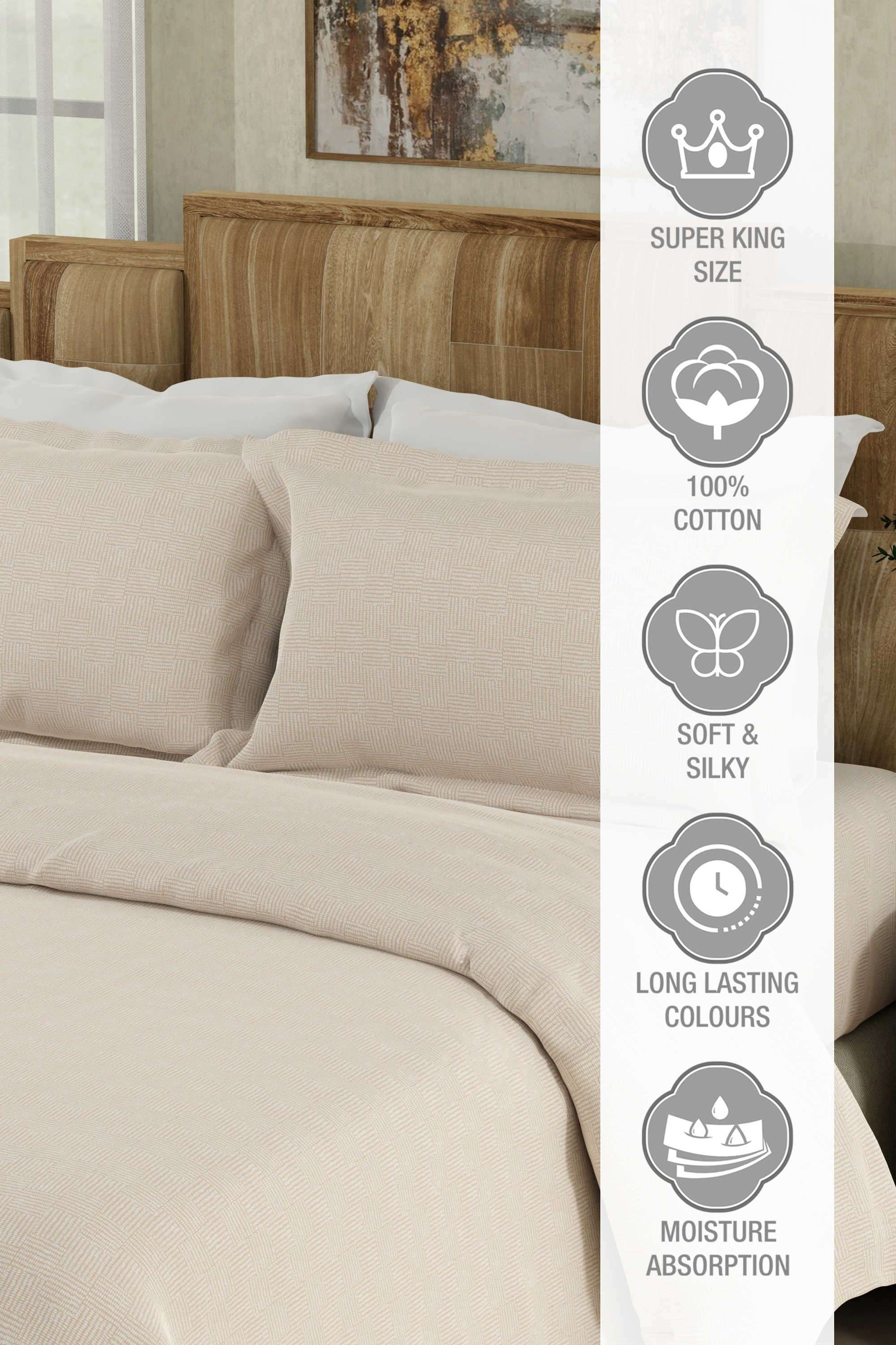 Gardenia-Augusta-100--Cotton-300-TC-White-Digitally-Printed-Super-King-Bedsheet-with-2-Pillow-Covers