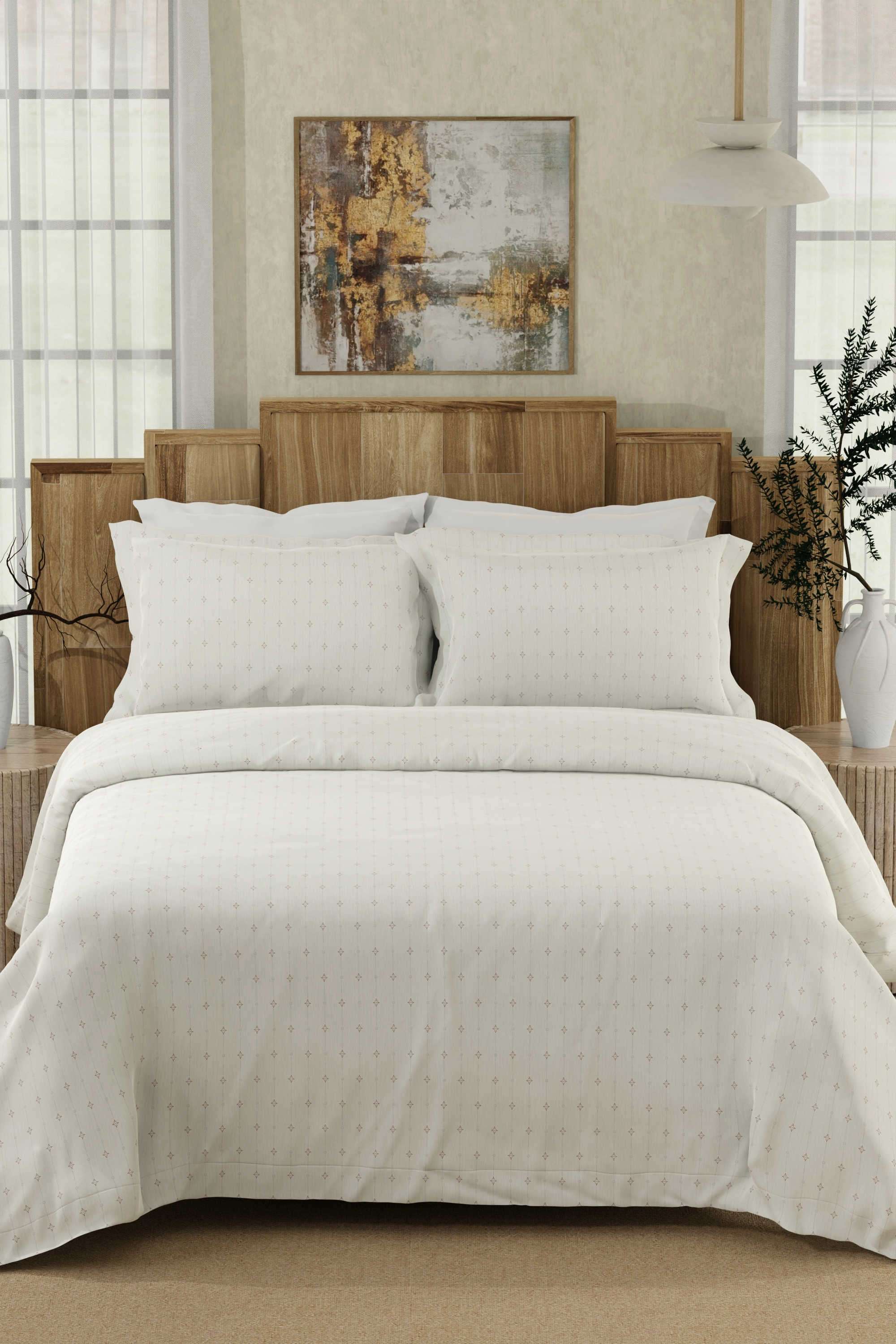 Gardenia-Augusta-100--Cotton-300-TC-White-Digitally-Printed-Super-King-Bedsheet-with-2-Pillow-Covers