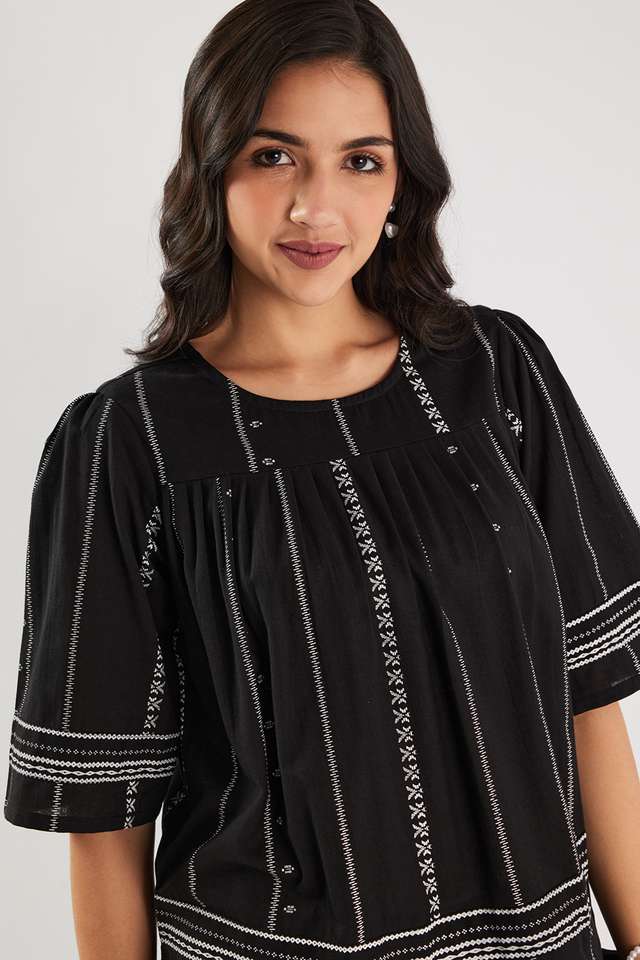 Printed-Blended-Fabric-Round-Neck-Women-s-Co-Ord-Set
