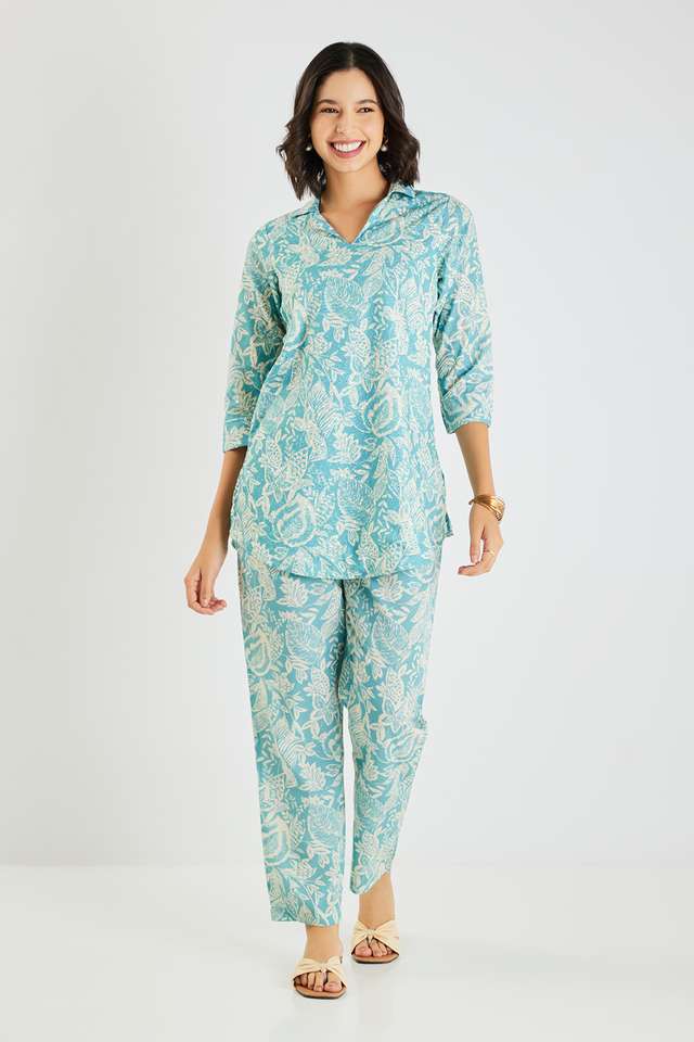 Printed-Full-Length-Cotton-Woven-Women-s-Co-Ord-Set