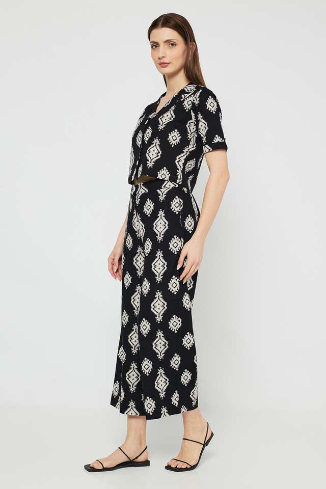 Printed-Blended-Fabric-Collared-Women-s-Co-Ord-Set