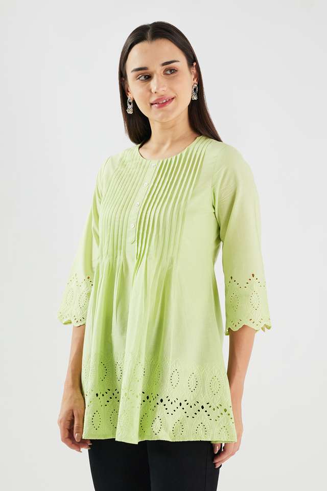 Schiffli-Cotton-Round-Neck-Women-s-Tunic