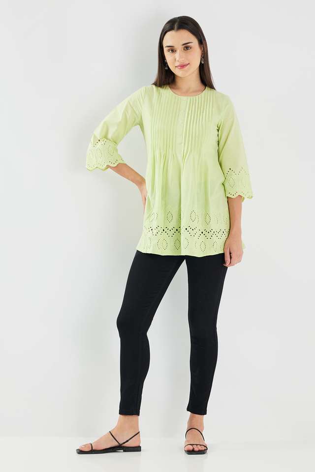 Schiffli-Cotton-Round-Neck-Women-s-Tunic