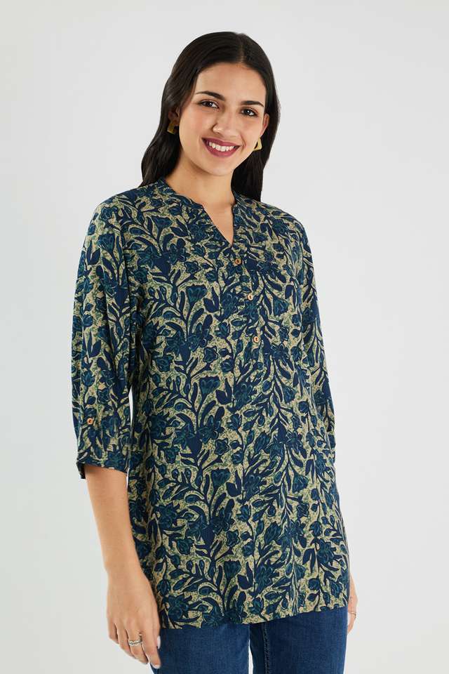 Printed-Rayon-Y-Neck-Women-s-Tunic