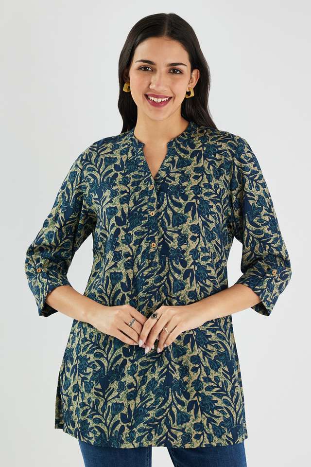 Printed-Rayon-Y-Neck-Women-s-Tunic
