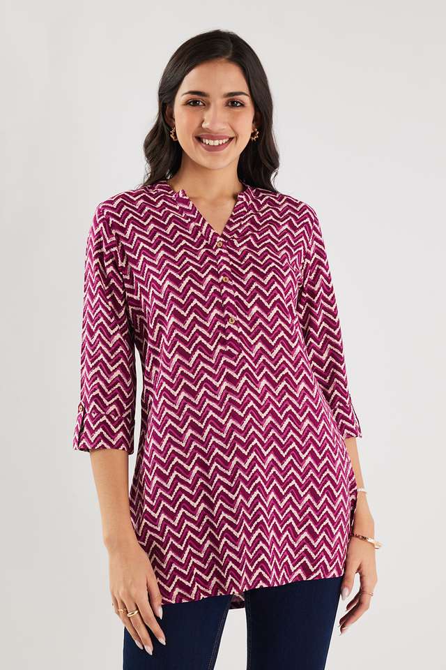 Printed-Rayon-Y-Neck-Women-s-Tunic
