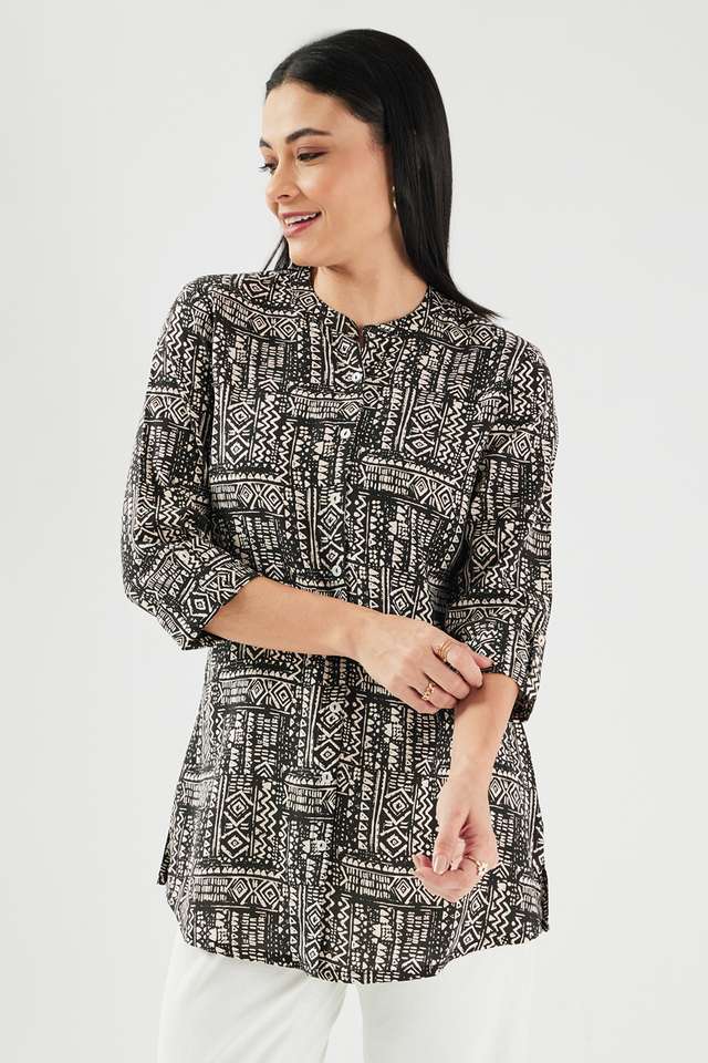 Printed-Rayon-Y-Neck-Women-s-Tunic