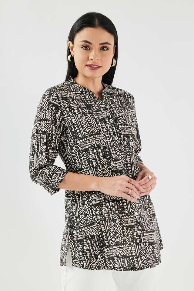 Printed-Rayon-Y-Neck-Women-s-Tunic