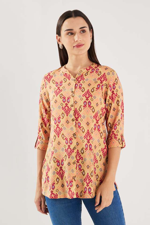 Printed-Rayon-Collared-Women-s-Tunic