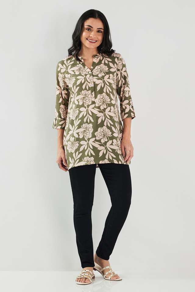 Printed-Rayon-Y-Neck-Women-s-Tunic