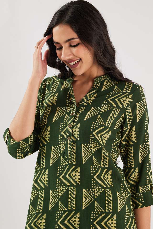 Printed-Rayon-Y-Neck-Women-s-Tunic