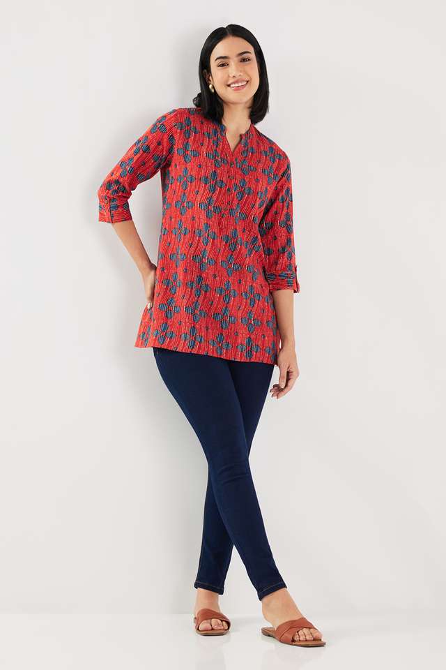 Printed-Rayon-Y-Neck-Women-s-Tunic