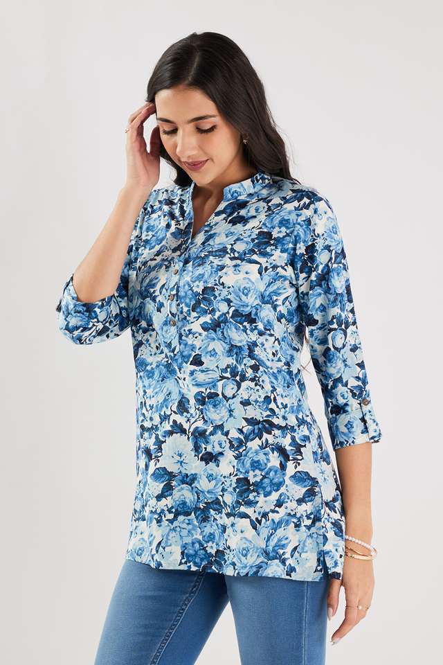 Printed-Rayon-Y-Neck-Women-s-Tunic