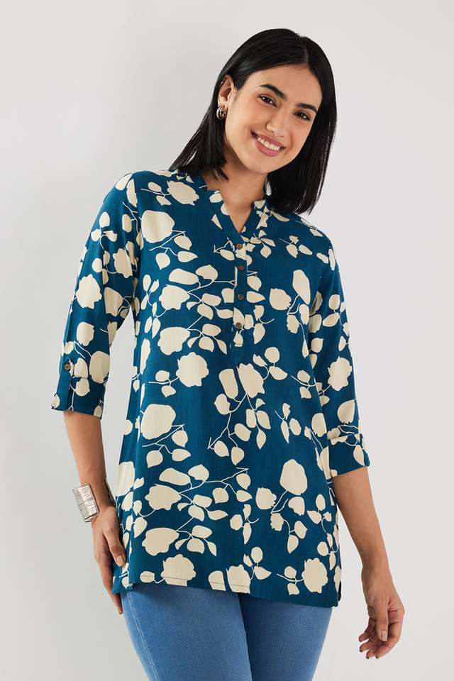 Printed-Rayon-Y-Neck-Women-s-Tunic