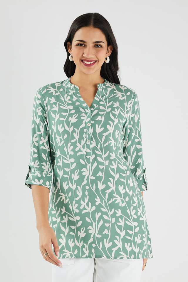 Printed-Rayon-Y-Neck-Women-s-Tunic