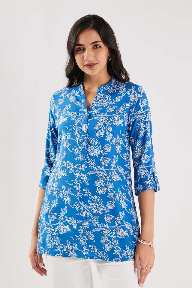 Printed-Rayon-Y-Neck-Women-s-Tunic