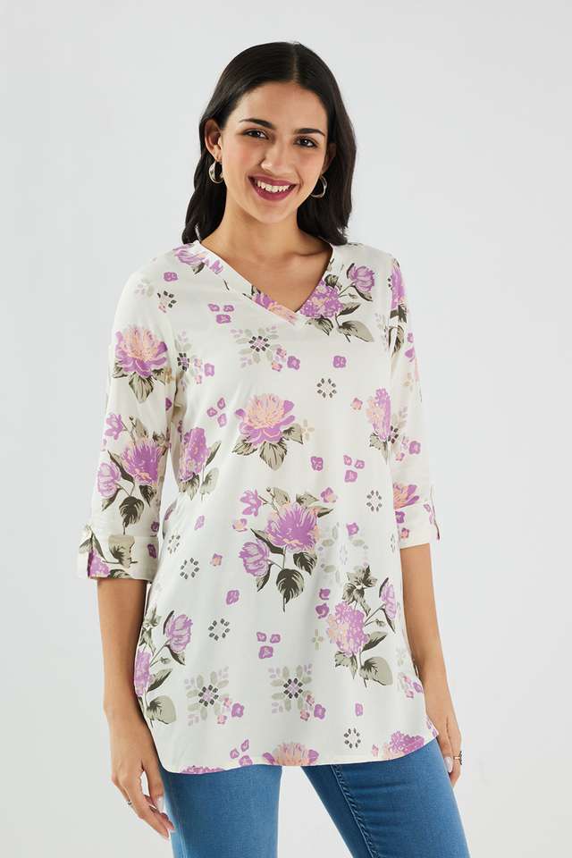 Printed-Rayon-V-Neck-Women-s-Tunic