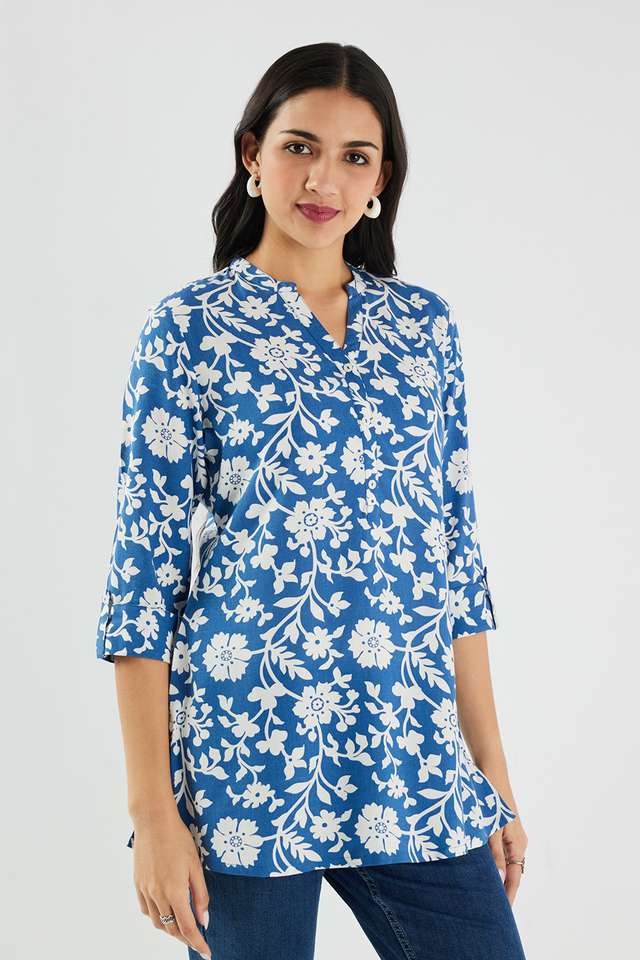 Printed-Rayon-Y-Neck-Women-s-Tunic