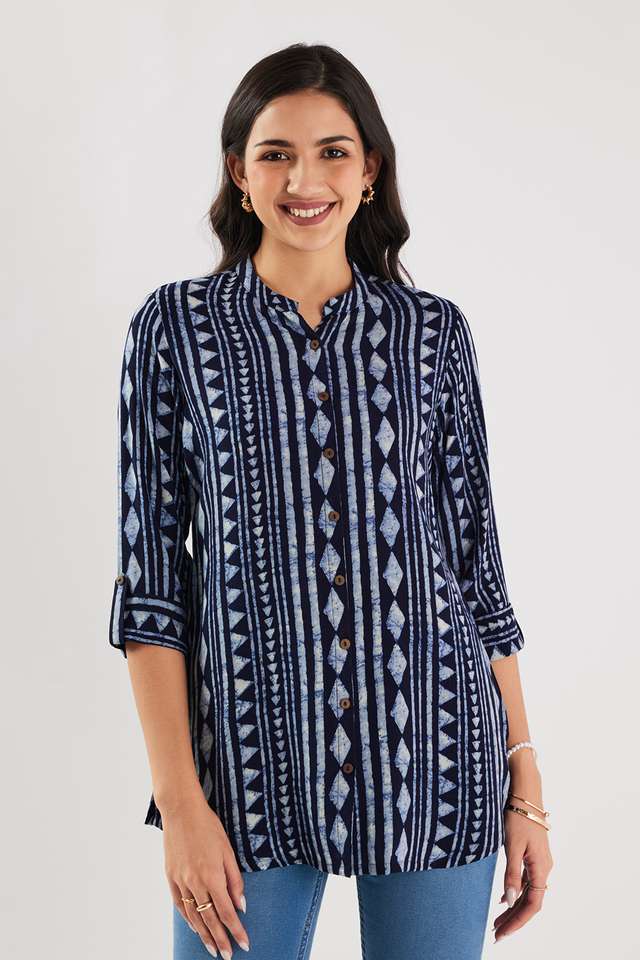 Printed-Rayon-Collared-Women-s-Tunic