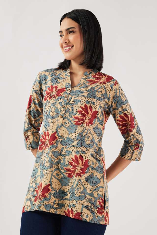 Printed-Rayon-Y-Neck-Women-s-Tunic