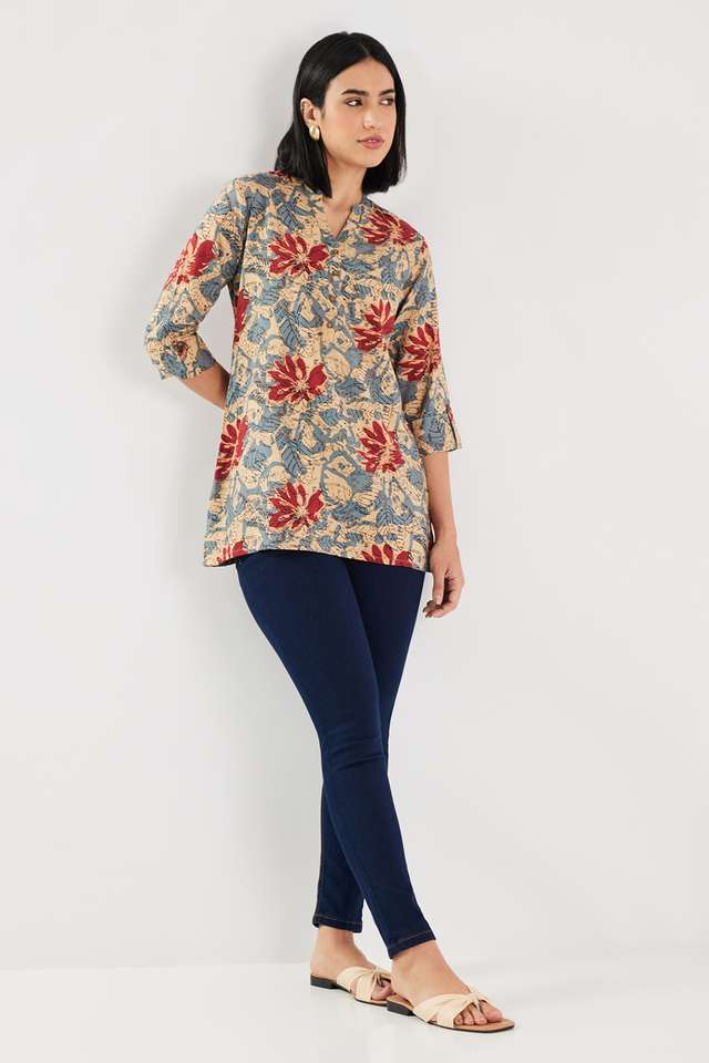 Printed-Rayon-Y-Neck-Women-s-Tunic