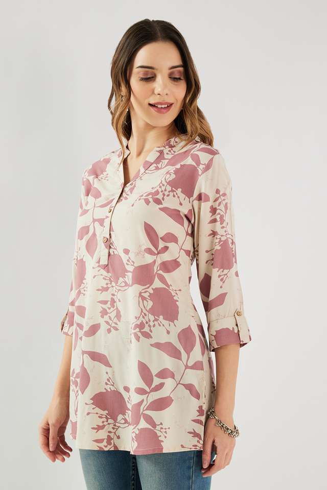Printed-Rayon-Y-Neck-Women-s-Tunic