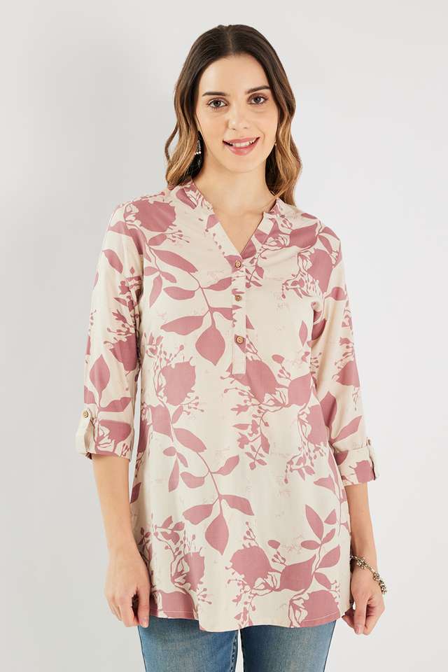 Printed-Rayon-Y-Neck-Women-s-Tunic