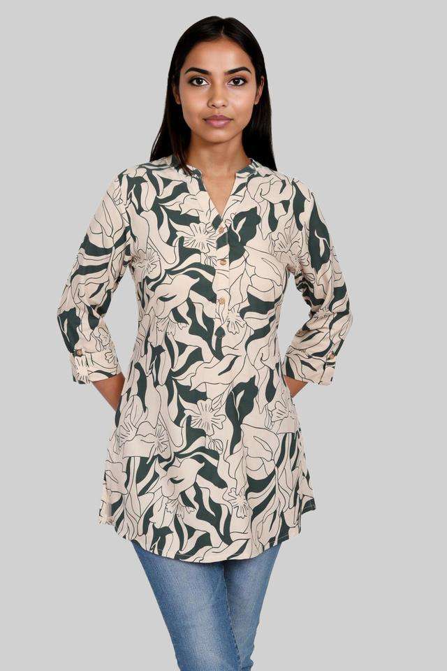 Printed-Rayon-Collared-Women-s-Tunic