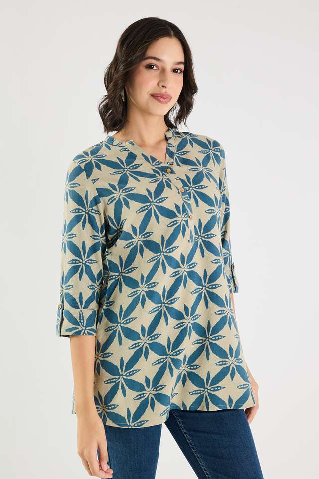 Printed-Rayon-Collared-Women-s-Tunic