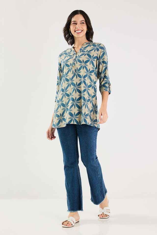Printed-Rayon-Collared-Women-s-Tunic