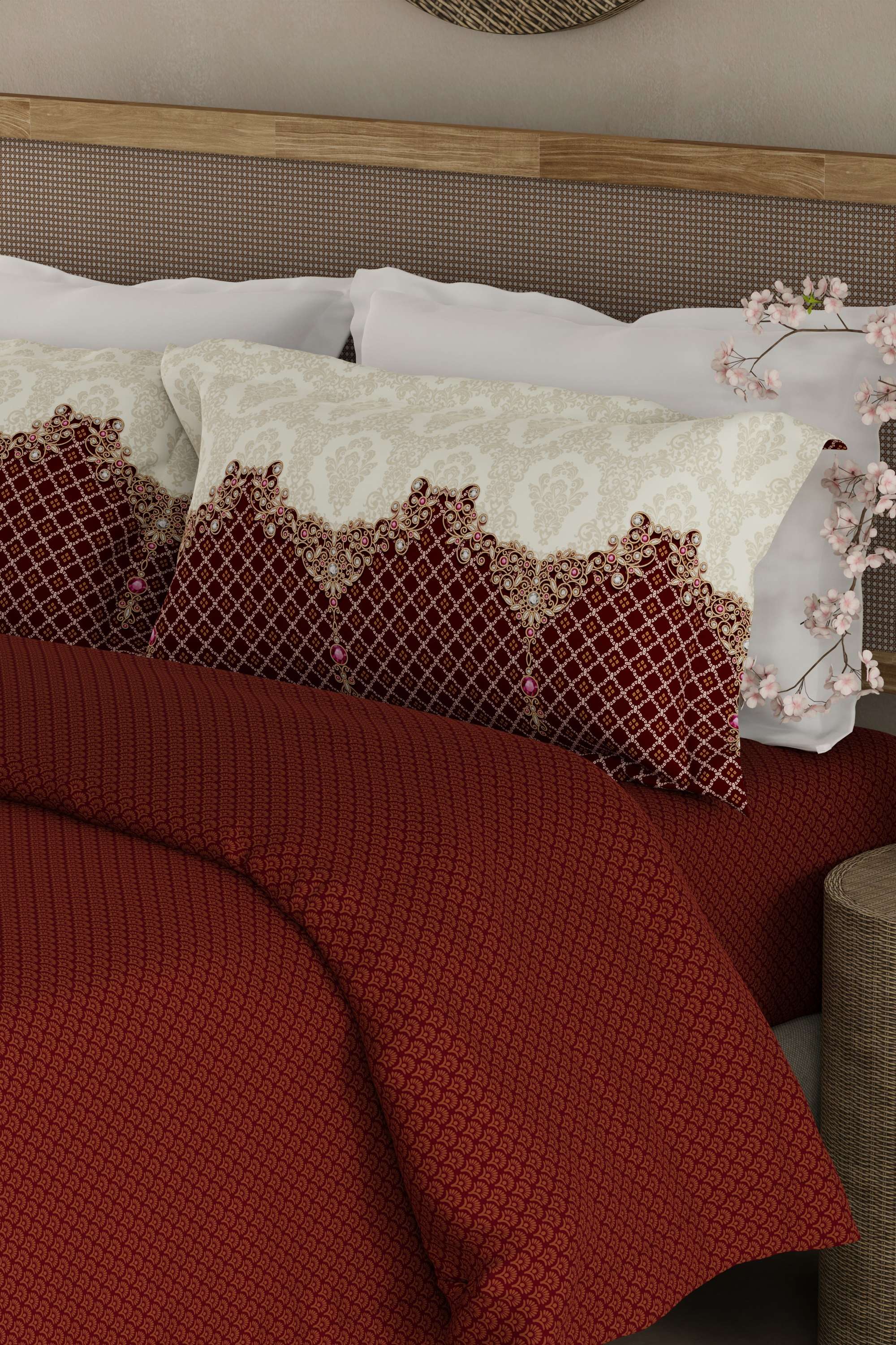 Heritage-Walk-200-TC-Cotton-King-Bedsheets-With-2-Pillow-Covers