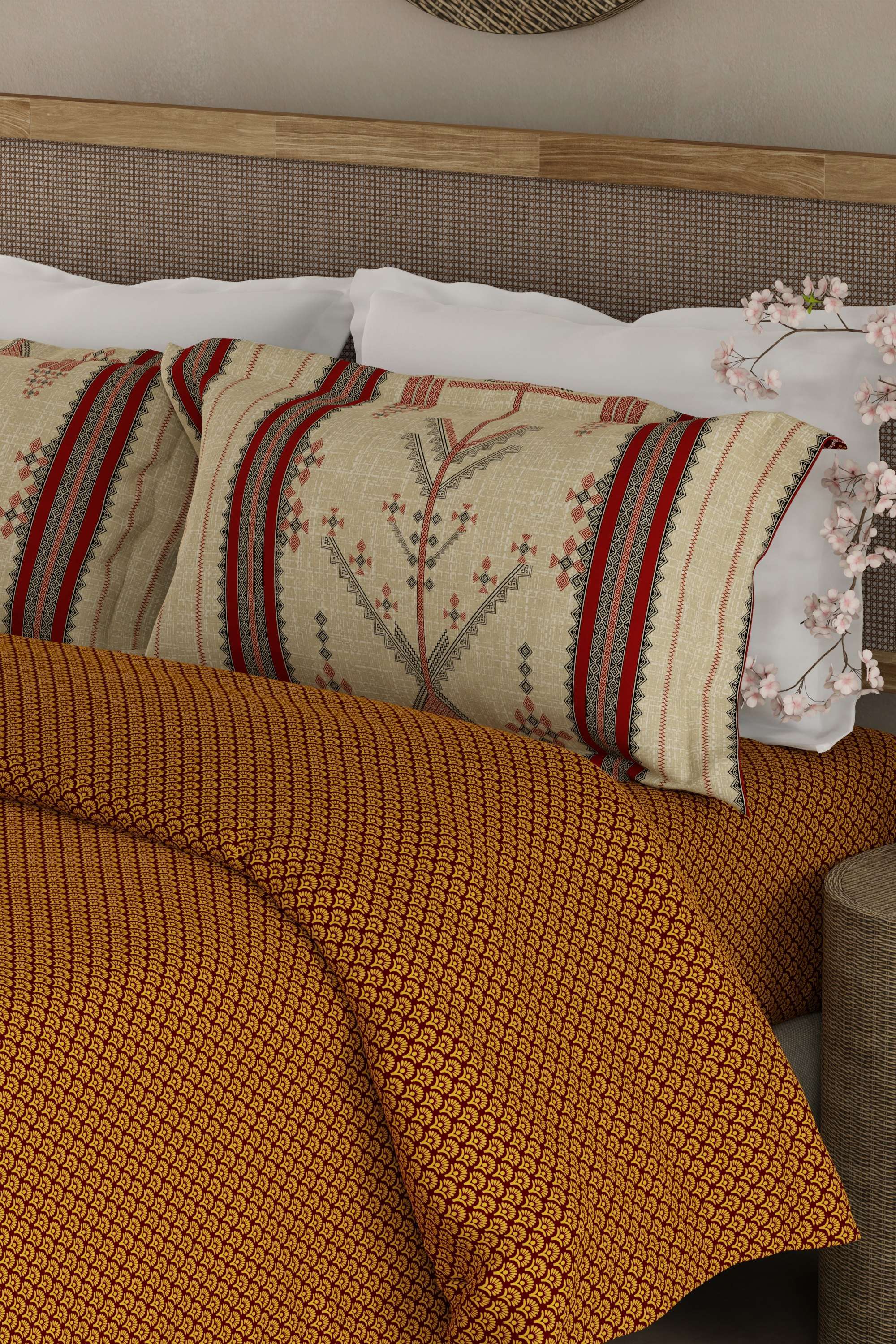 Heritage-Walk-200-TC-Cotton-King-Bedsheets-With-2-Pillow-Covers