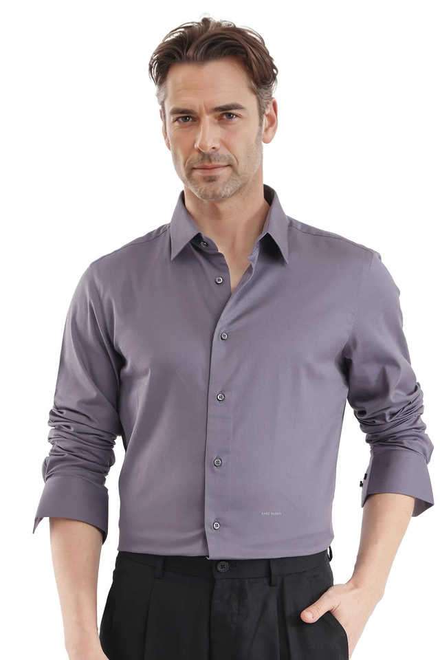 Solid-Cotton-Regular-Fit-Men-s-Casual-Wear-Shirt