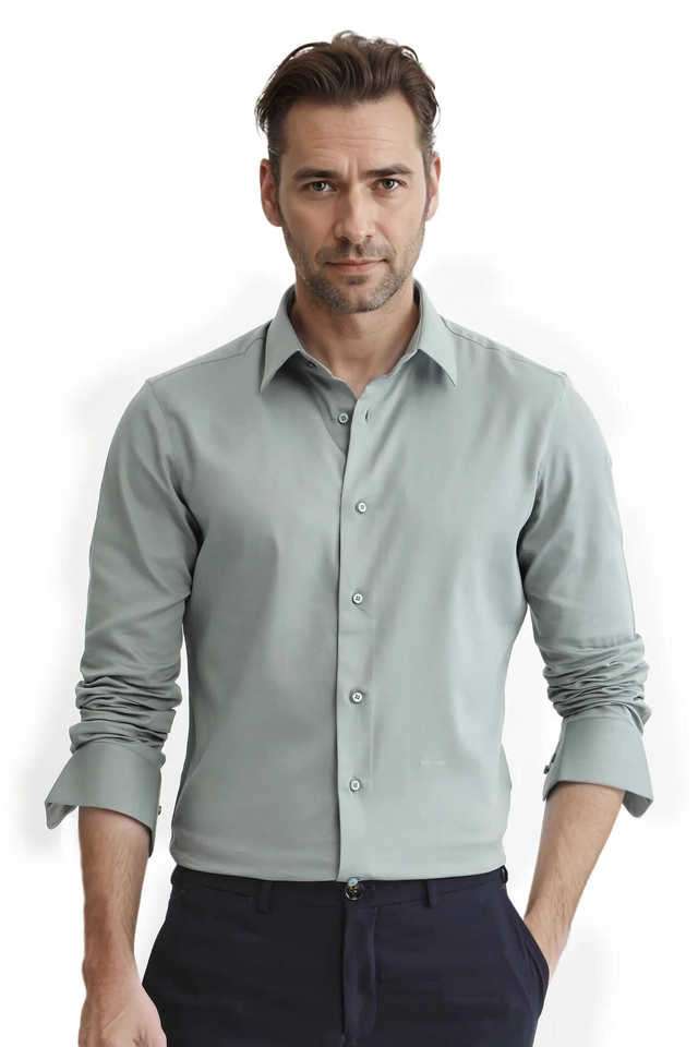 Solid-Cotton-Regular-Fit-Men-s-Casual-Wear-Shirt