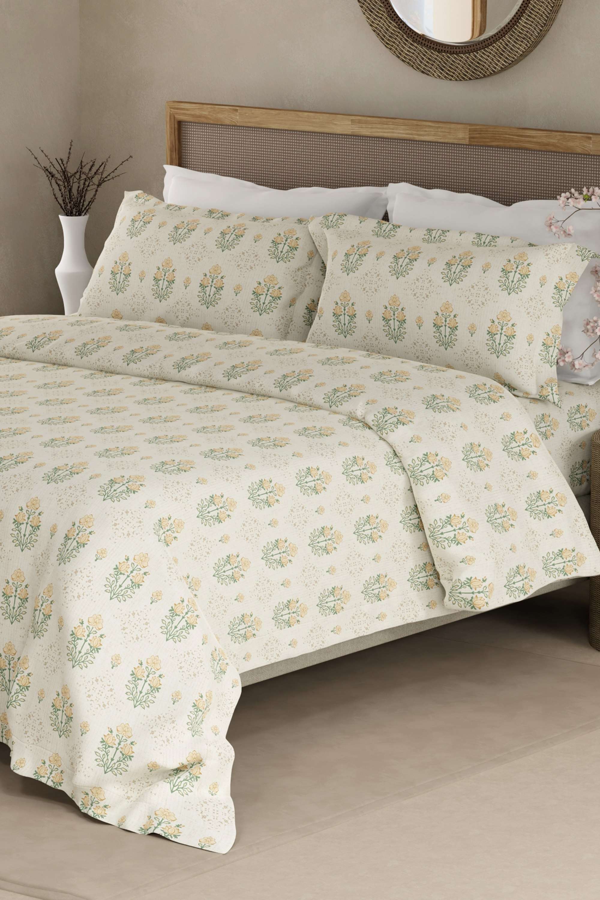 Indo-Musk-200-TC-Cotton-King-Bedsheets-With-2-Pillow-Covers